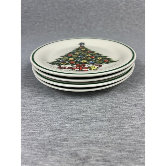 CHRISTMAS TREE Plates, 4 Small 7.5”, Stone Ware, Lynn’s, Vintage - Picture 13 of 16